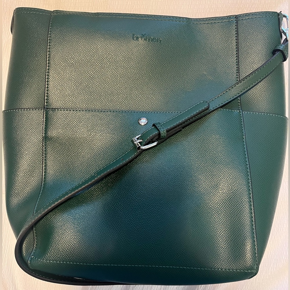 Green Faux Leather Tote Bag